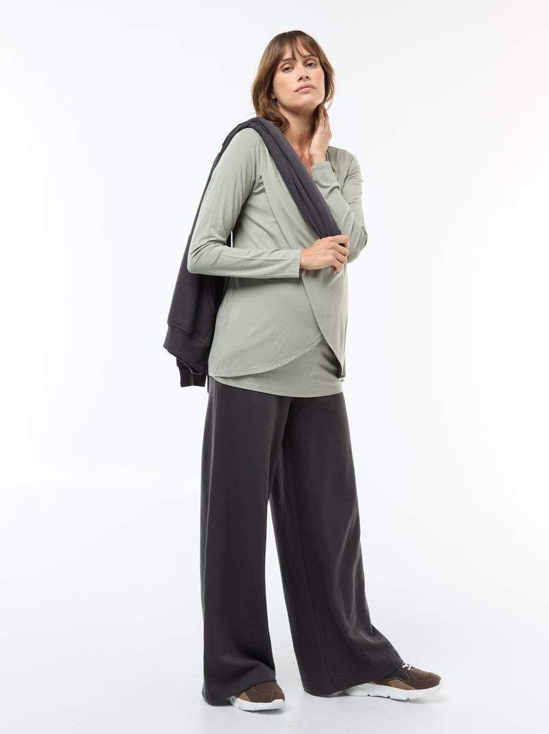 Tee-shirt d'allaitement chiné Vert - Kiabi