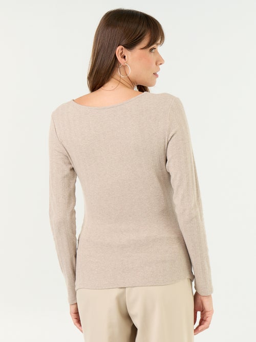 Tee-shirt d'allaitement col cache-coeur - Kiabi Tee-shirt d'allaitement col cache-coeur - Kiabi