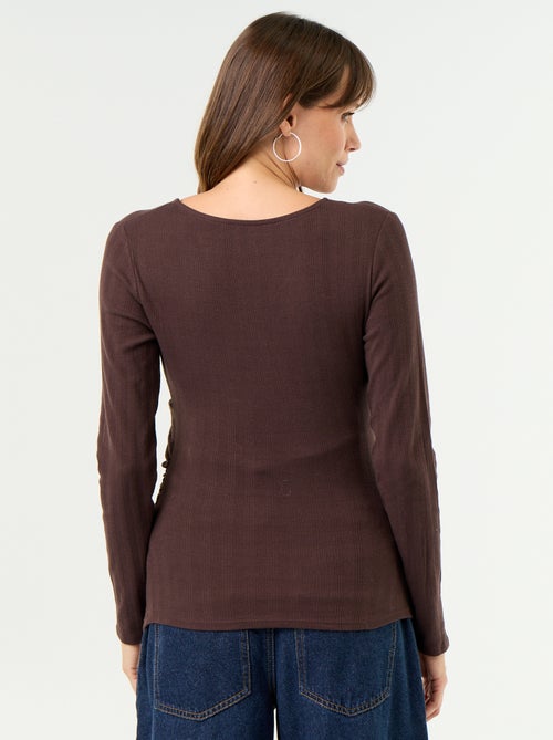 Tee-shirt d'allaitement col cache-coeur - Kiabi Tee-shirt d'allaitement col cache-coeur - Kiabi