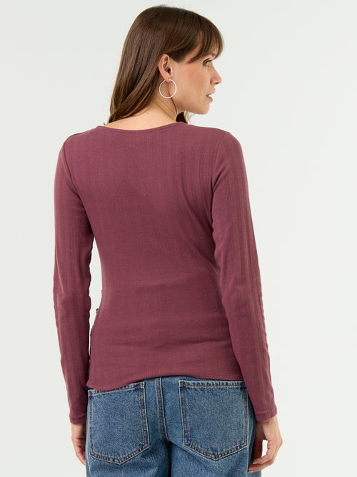 Tee-shirt d'allaitement col cache-coeur - Kiabi Tee-shirt d'allaitement col cache-coeur - Kiabi