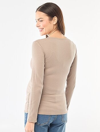 Tee-shirt d'allaitement côtelé