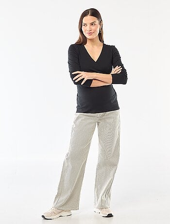 Tee-shirt d'allaitement côtelé