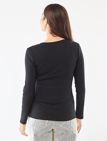 Tee-shirt d'allaitement côtelé