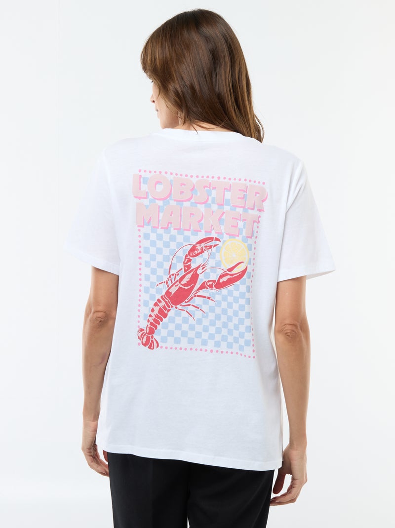 Tee-shirt d'allaitement imprimé à manches courtes Blanc - Kiabi