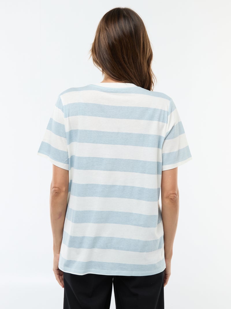 Tee-shirt d'allaitement imprimé à manches courtes Bleu - Kiabi