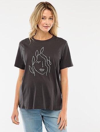 Tee-shirt d'allaitement imprimé à manches courtes