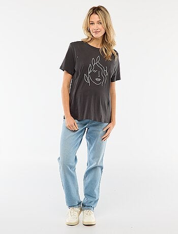 Tee-shirt d'allaitement imprimé à manches courtes