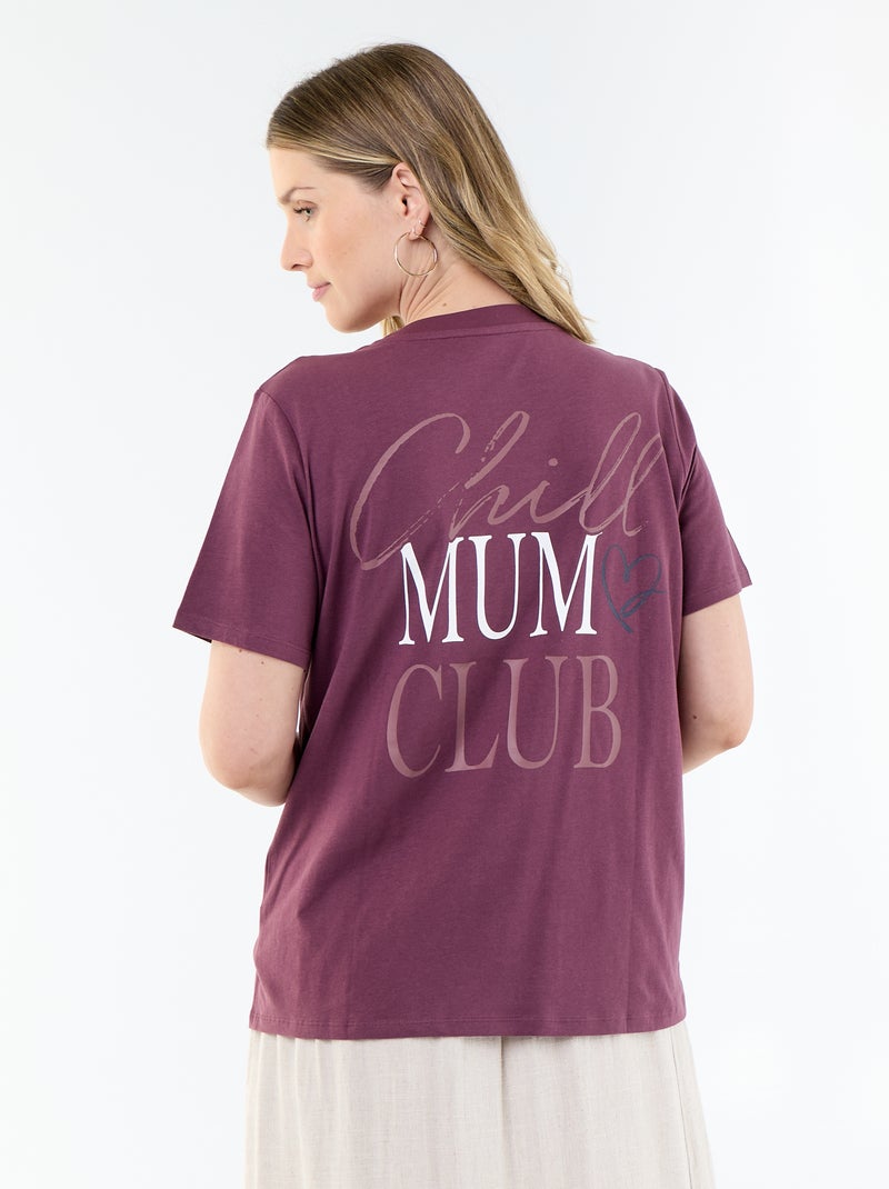 Tee-shirt d'allaitement imprimé Marron - Kiabi