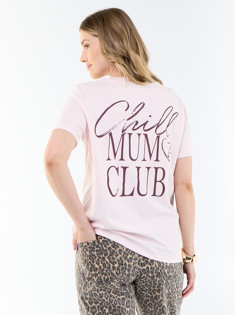 Tee-shirt d'allaitement imprimé Rose - Kiabi