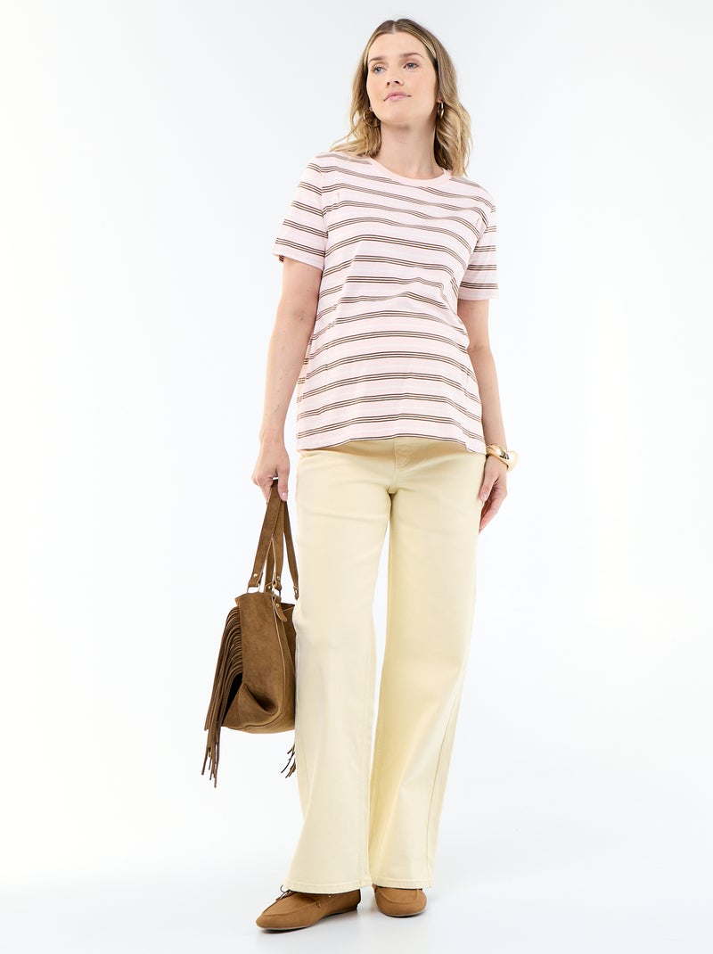 Tee-shirt d'allaitement imprimé Rose - Kiabi