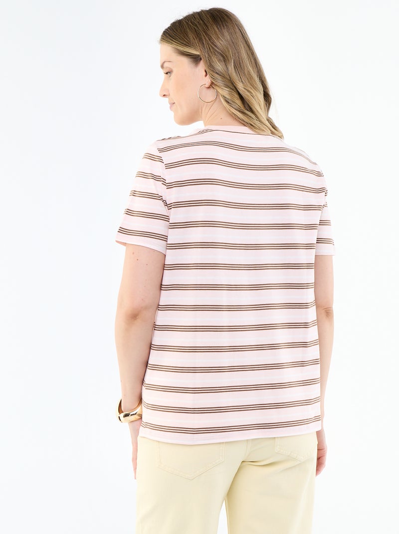 Tee-shirt d'allaitement imprimé Rose - Kiabi