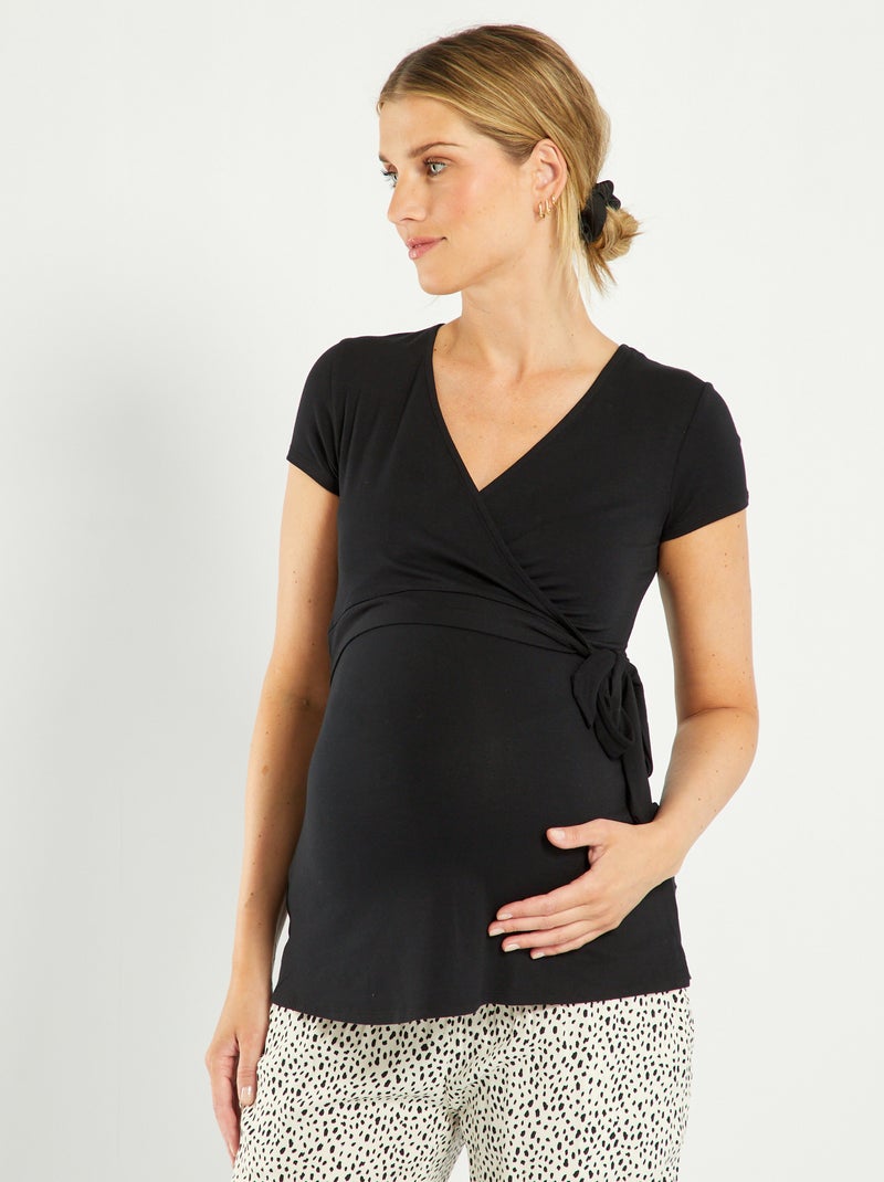 Tee-shirt d'allaitement Noir - Kiabi