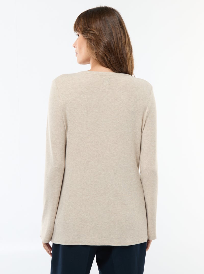 Tee-shirt d'allaitement uni Beige - Kiabi