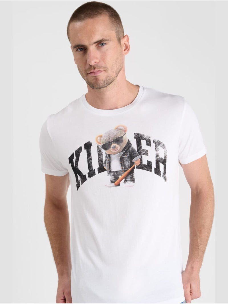 Tee-shirt danis 'le temps des cerises' Blanc - Kiabi