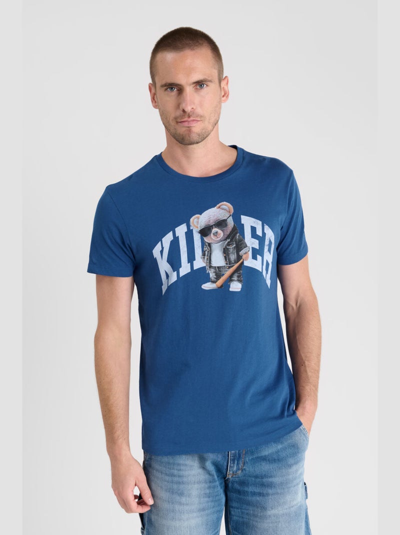 Tee-Shirt DANIS 'Le Temps Des Cerises' Bleu - Kiabi