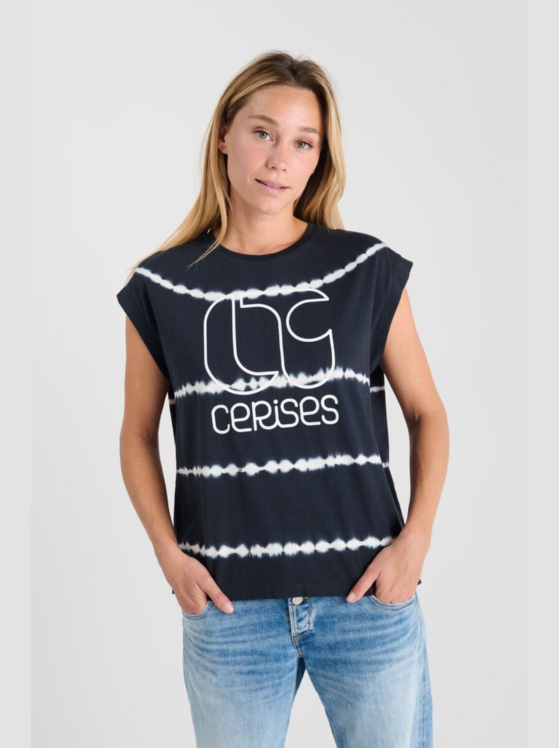 Tee-Shirt DAVE 'Le Temps Des Cerises' Noir - Kiabi