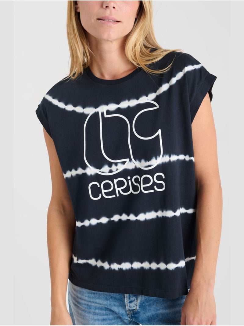 Tee-shirt dave 'le temps des cerises' Noir - Kiabi