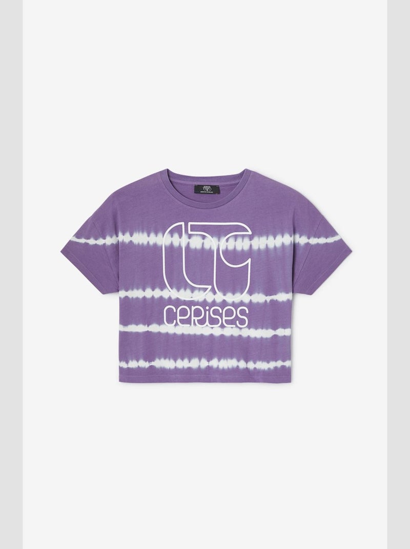 Tee-Shirt DAVEGI 'Le Temps Des Cerises' Violet - Kiabi