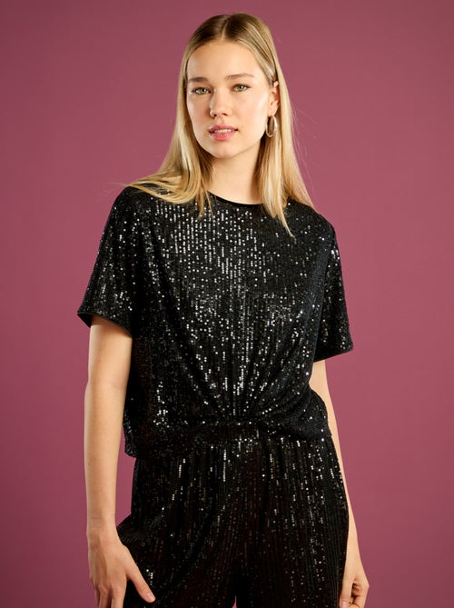 Tee-shirt de fêtes à sequins - Kiabi