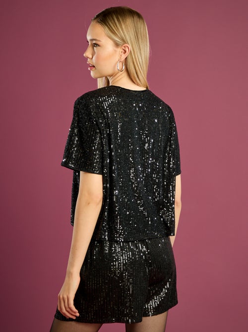Tee-shirt de fêtes à sequins - Kiabi