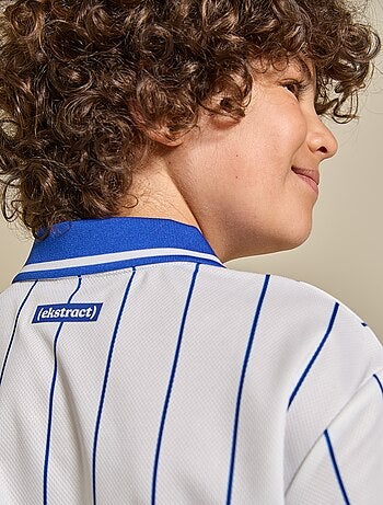 Tee-shirt de foot rayé à manches courtes