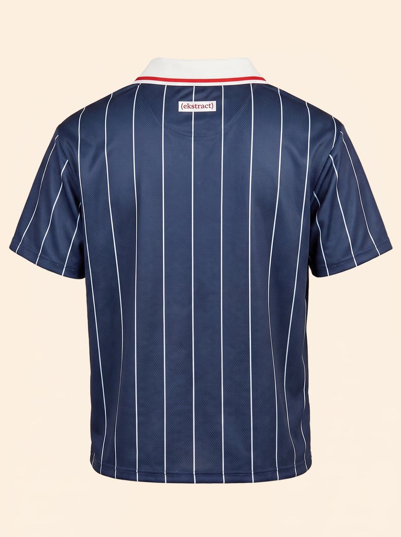 Tee-shirt de foot rayé à manches courtes (Ekstract) Bleu - Kiabi