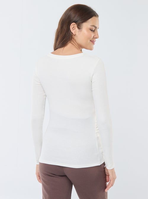 Tee-shirt de maternité côtelé - Kiabi