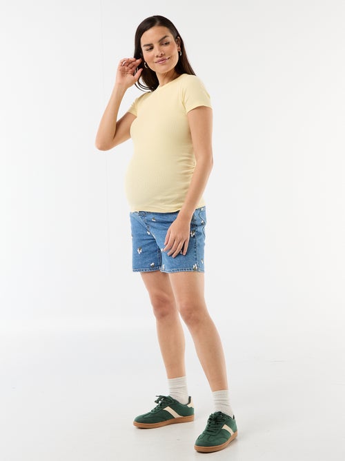 Tee-shirt de maternité côtelé - Kiabi