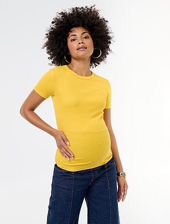 Tee-shirt de maternité côtelé