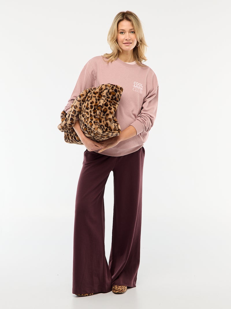 Tee-shirt de maternité côtelé Rose clair - Kiabi