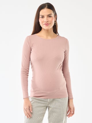 Tee-shirt de maternité côtelé