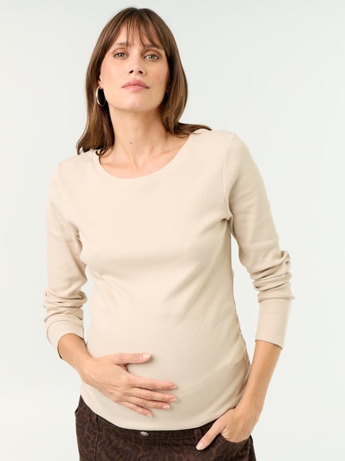 Tee-shirt de maternité en rib - Kiabi