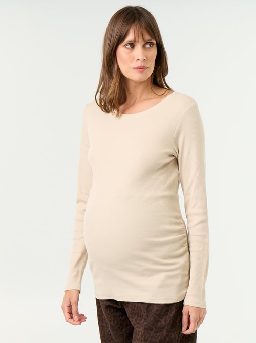 Tee-shirt de maternité en rib - Kiabi