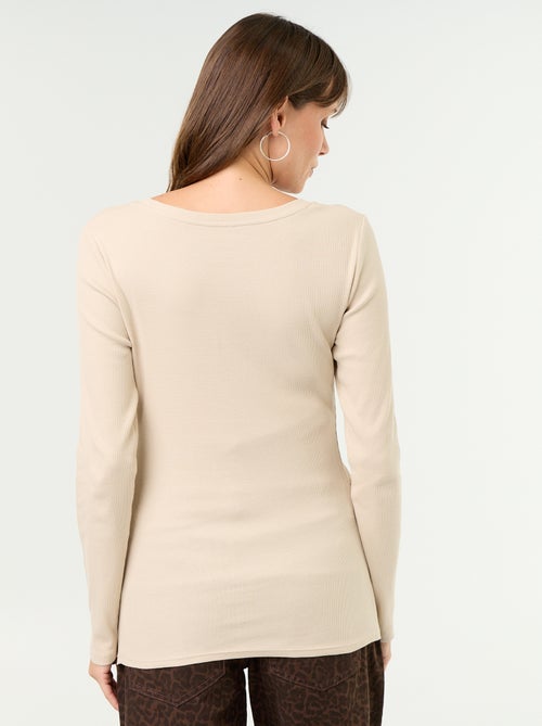 Tee-shirt de maternité en rib - Kiabi