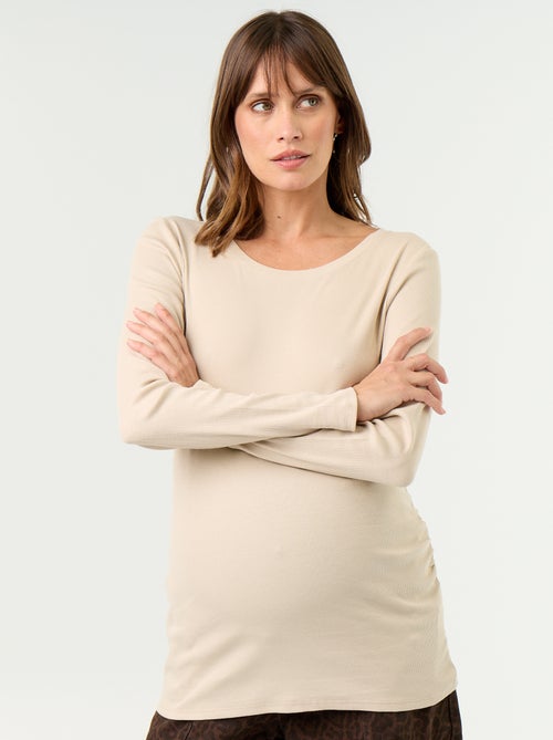 Tee-shirt de maternité en rib - Kiabi