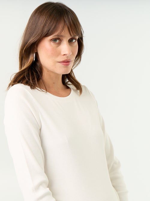 Tee-shirt de maternité en rib - Kiabi