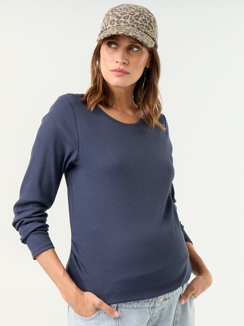Tee-shirt de maternité en rib - Kiabi
