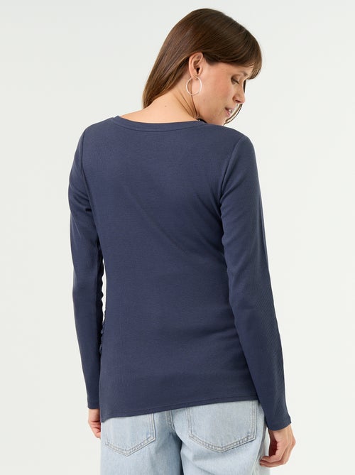Tee-shirt de maternité en rib - Kiabi