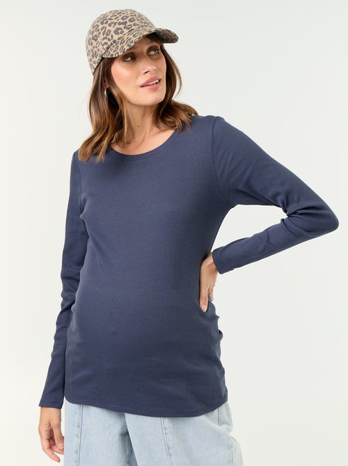 Tee-shirt de maternité en rib - Kiabi