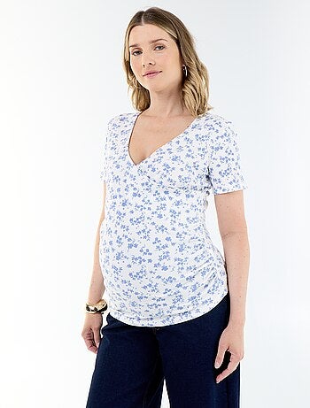 Tee-shirt de maternité encolure cache-coeur