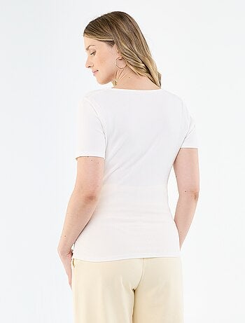 Tee-shirt de maternité encolure cache-coeur