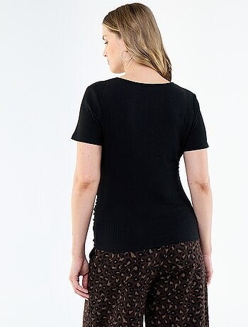Tee-shirt de maternité encolure cache-coeur