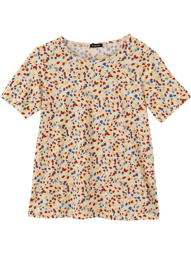 Tee-shirt de pyjama en coton - DAXON Blanc/Jaune/Vert - Kiabi