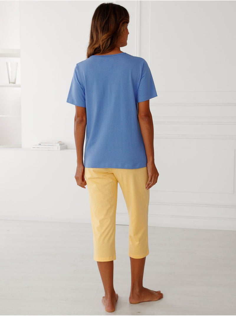 Tee-shirt de pyjama en coton - DAXON Bleu lavande - Kiabi