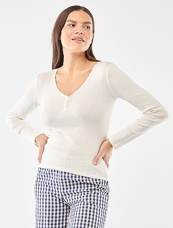 Tee-shirt de pyjama en maille pointelle
