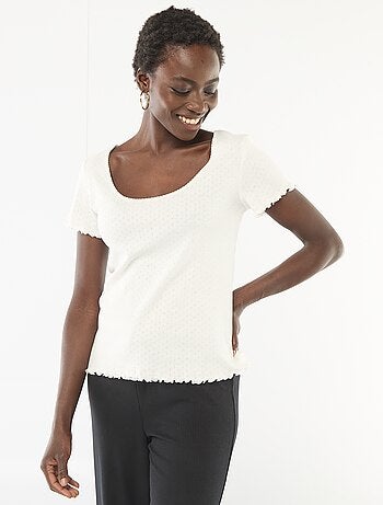 Tee-shirt de pyjama en maille pointelle