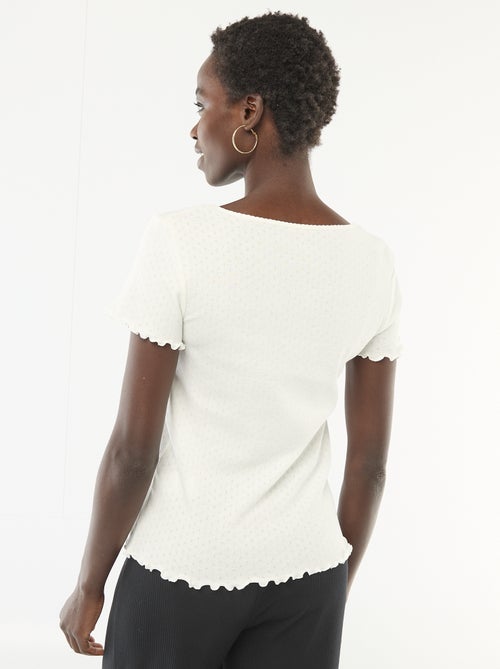 Tee-shirt de pyjama en maille pointelle - Kiabi