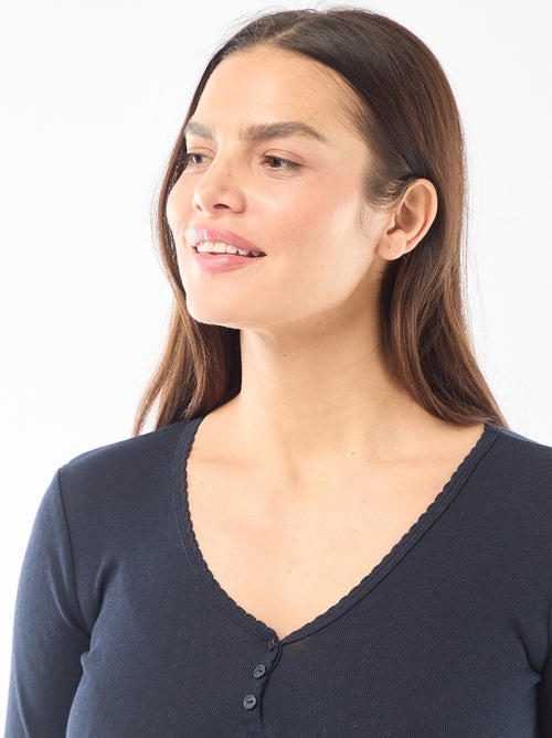 Tee-shirt de pyjama en maille pointelle - Kiabi