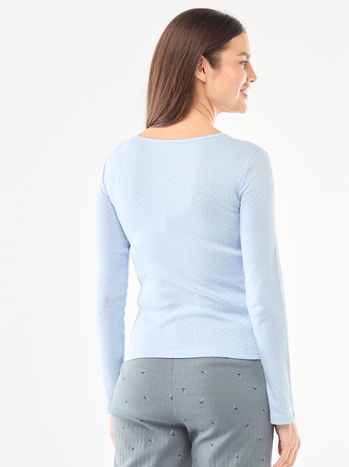Tee-shirt de pyjama en maille pointelle - Kiabi