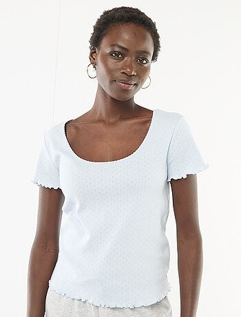Tee-shirt de pyjama en maille pointelle